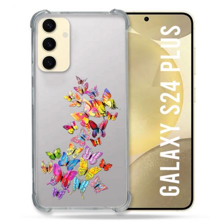 Coque Transparente Pour Samsung Galaxy S24 Plus Papillon Multicolore