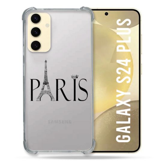 Coque Transparente Pour Samsung Galaxy S24 Plus Paris Noir