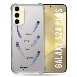 Coque Transparente Pour Samsung Galaxy S24 Plus Plume Couleur