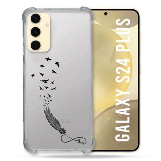 Coque Transparente Pour Samsung Galaxy S24 Plus Plume Infini