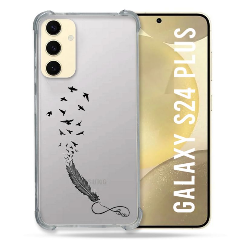 Coque Transparente Pour Samsung Galaxy S24 Plus Plume Infini