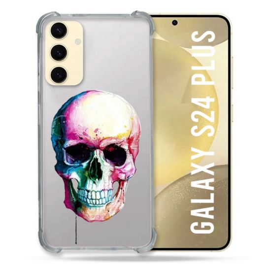 Coque Transparente Pour Samsung Galaxy S24 Plus Skull Head Crane Colore
