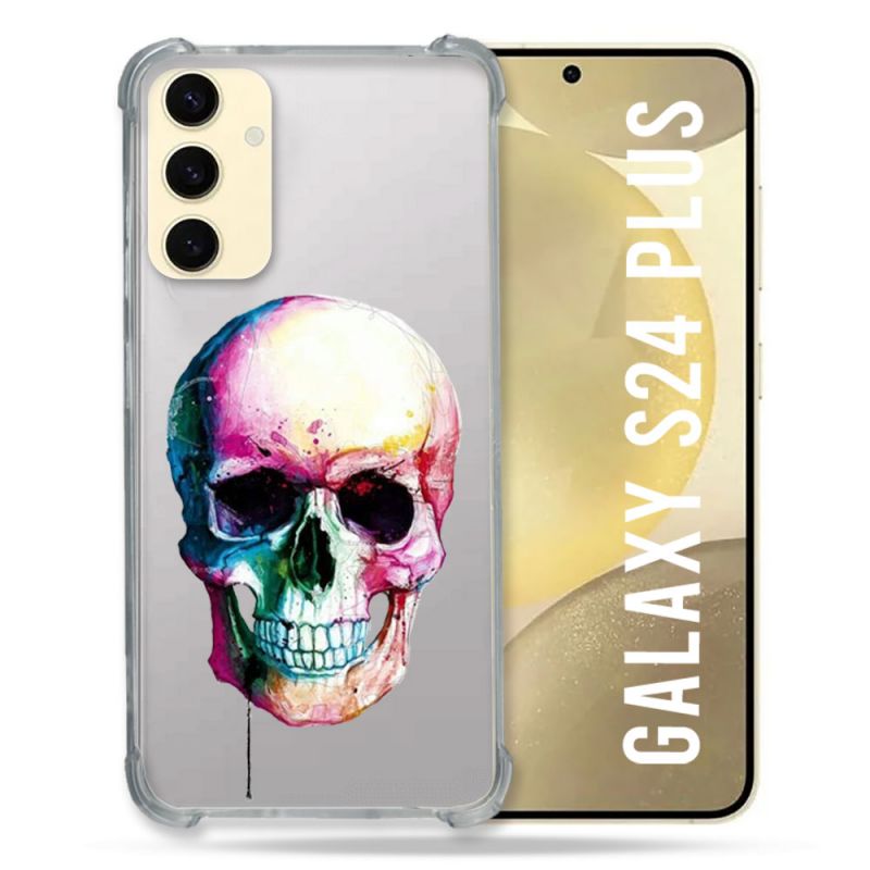Coque Transparente Pour Samsung Galaxy S24 Plus Skull Head Crane Colore
