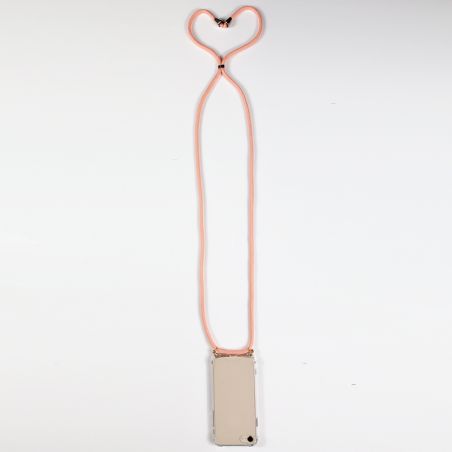 Coque Transparente Pour Samsung Galaxy S24 Plus Lanière Cordon Rose