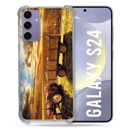 Coque Renforcée En Verre Trempé Compatible Magsafe Pour Samsung Galaxy S24 Agriculture Tracteur Color