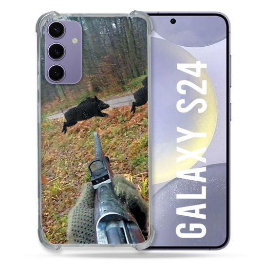 Coque Renforcée En Verre Trempé Compatible Magsafe Pour Samsung Galaxy S24 Chasse Vision Tir