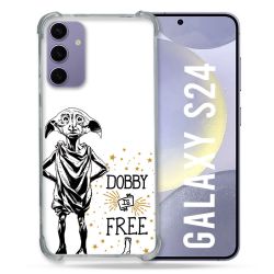 Coque Renforcée En Verre Trempé Compatible Magsafe Pour Samsung Galaxy S24 Harry Potter Dobby Free Blanc