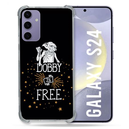 Coque Renforcée En Verre Trempé Compatible Magsafe Pour Samsung Galaxy S24 Harry Potter Dobby Free Noir