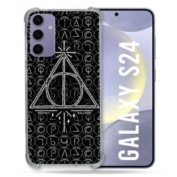 Coque Renforcée En Verre Trempé Compatible Magsafe Pour Samsung Galaxy S24 Harry Potter Hollows Triangle Noir