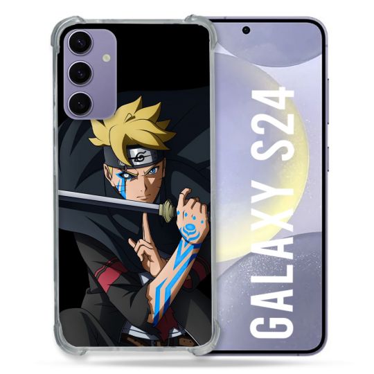 Coque Renforcée En Verre Trempé Compatible Magsafe Pour Samsung Galaxy S24 Manga Boruto Tatouage