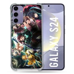 Coque Renforcée En Verre Trempé Compatible Magsafe Pour Samsung Galaxy S24 Manga Demon Slayer Groupe