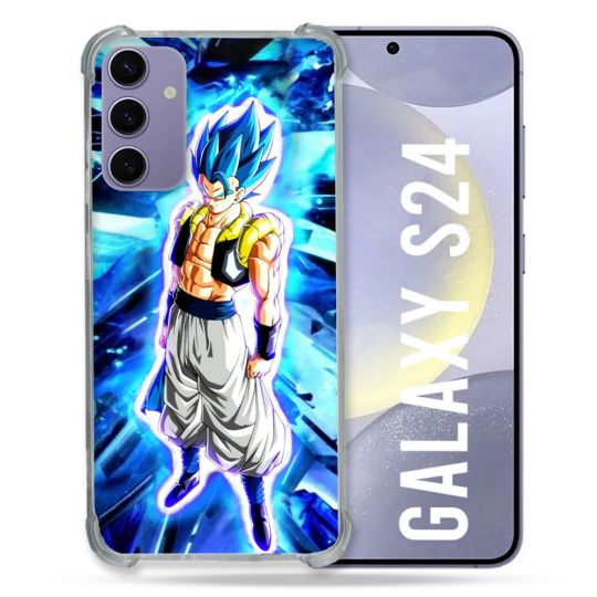 Coque Renforcée En Verre Trempé Compatible Magsafe Pour Samsung Galaxy S24 Manga Dragon Ball Gogeta Lumiere