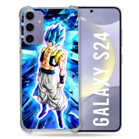 Coque Renforcée En Verre Trempé Compatible Magsafe Pour Samsung Galaxy S24 Manga Dragon Ball Gogeta Lumiere