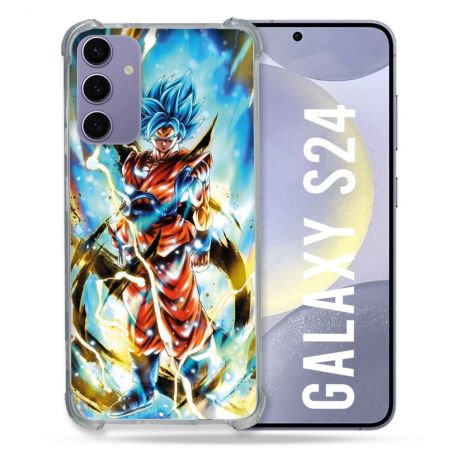 Coque Renforcée En Verre Trempé Compatible Magsafe Pour Samsung Galaxy S24 Manga Dragon Ball Sangoku Blanc