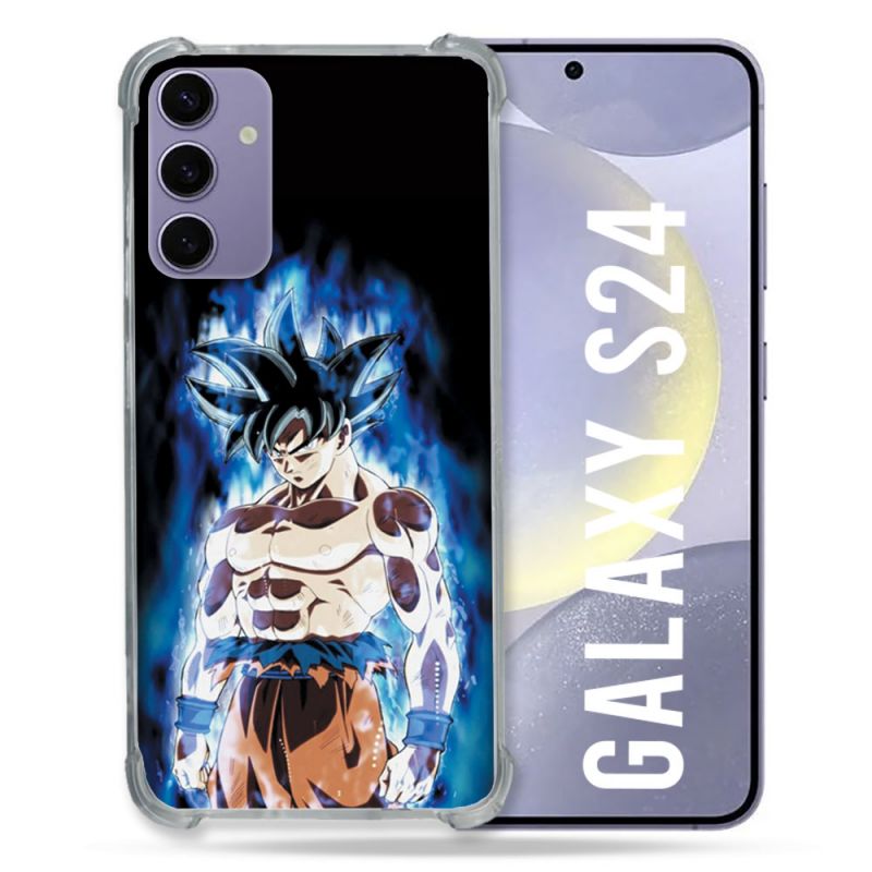 Coque Renforcée En Verre Trempé Compatible Magsafe Pour Samsung Galaxy S24 Manga Dragon Ball Sangoku Noir