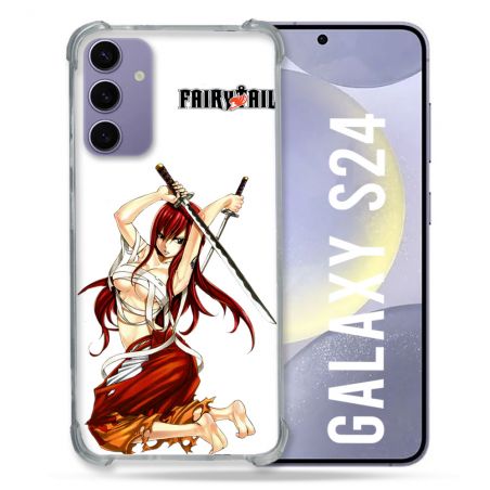 Coque Renforcée En Verre Trempé Compatible Magsafe Pour Samsung Galaxy S24 Manga Fairy Tail Erza