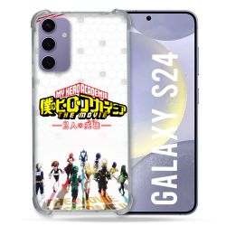 Coque Renforcée En Verre Trempé Compatible Magsafe Pour Samsung Galaxy S24 Manga My Hero Academia Blanc
