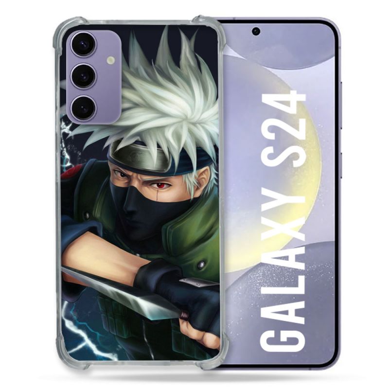 Coque Renforcée En Verre Trempé Compatible Magsafe Pour Samsung Galaxy S24 Manga Naruto Kakashi