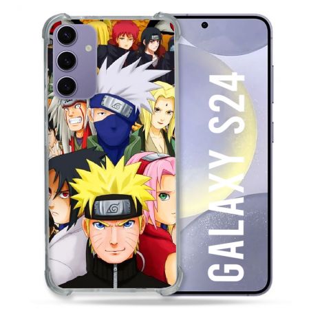 Coque Renforcée En Verre Trempé Compatible Magsafe Pour Samsung Galaxy S24 Manga Naruto Team