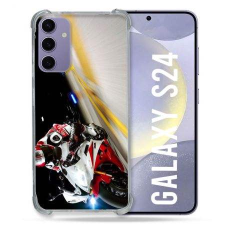 Coque Renforcée En Verre Trempé Compatible Magsafe Pour Samsung Galaxy S24 Moto Course GP R6