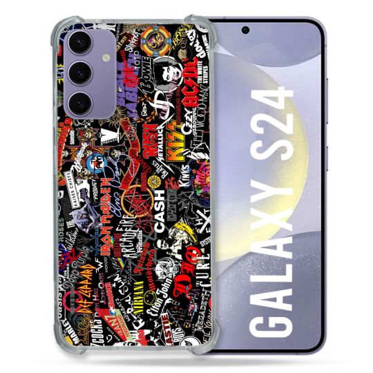 Coque Renforcée En Verre Trempé Compatible Magsafe Pour Samsung Galaxy S24 Musique Rock Groupe