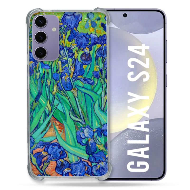 Coque Renforcée En Verre Trempé Compatible Magsafe Pour Samsung Galaxy S24 Peinture Iris