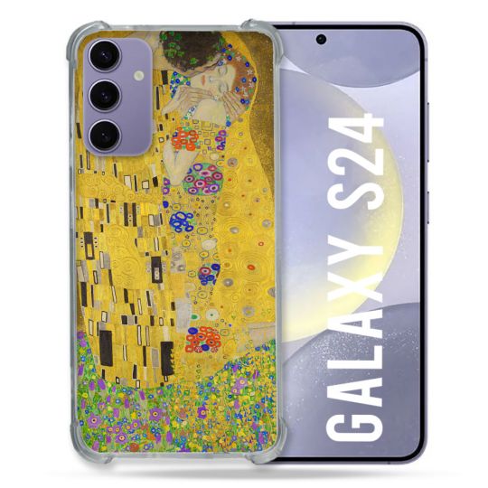 Coque Renforcée En Verre Trempé Compatible Magsafe Pour Samsung Galaxy S24 Peinture Le Baiser