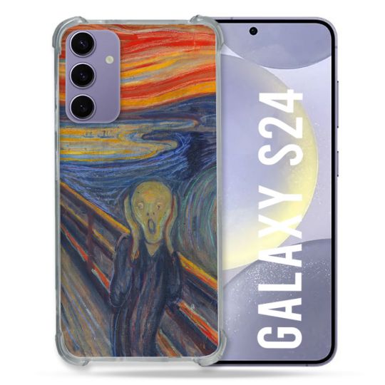 Coque Renforcée En Verre Trempé Compatible Magsafe Pour Samsung Galaxy S24 Peinture Le Cri