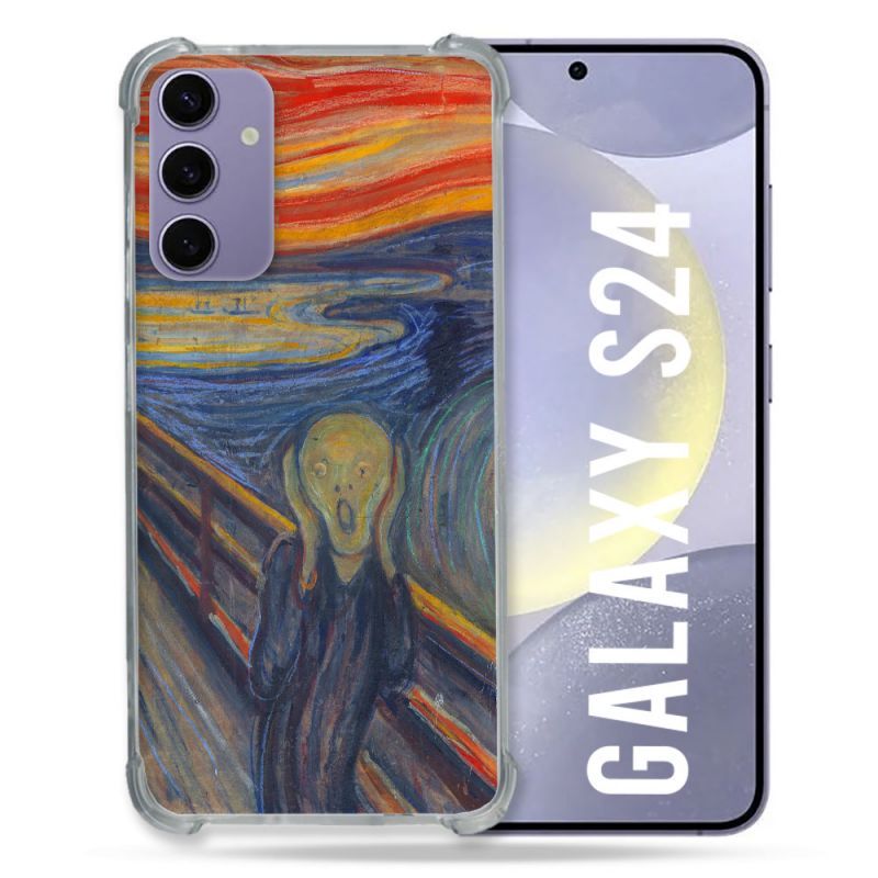 Coque Renforcée En Verre Trempé Compatible Magsafe Pour Samsung Galaxy S24 Peinture Le Cri