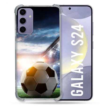 Coque Renforcée En Verre Trempé Compatible Magsafe Pour Samsung Galaxy S24 Sport Football Stade