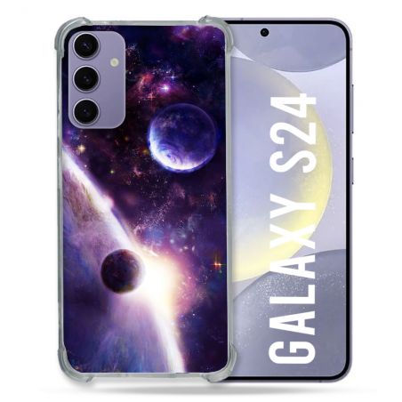 Coque Renforcée En Verre Trempé Compatible Magsafe Pour Samsung Galaxy S24 Univers Planete Stellaire