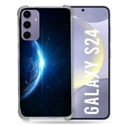 Coque Renforcée En Verre Trempé Compatible Magsafe Pour Samsung Galaxy S24 Univers Planete Terre