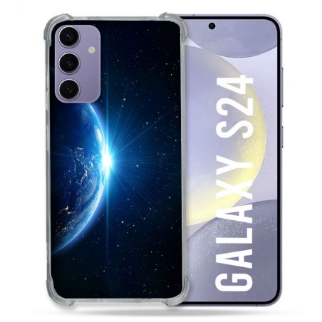 Coque Renforcée En Verre Trempé Compatible Magsafe Pour Samsung Galaxy S24 Univers Planete Terre