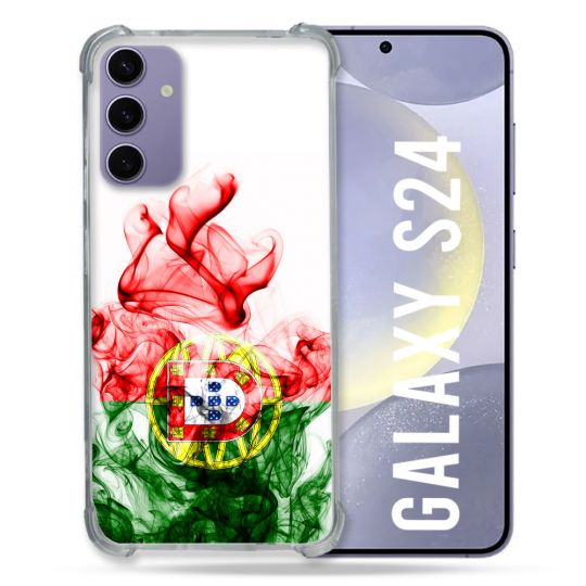 Coque Renforcée En Verre Trempé Compatible Magsafe Pour Samsung Galaxy S24 Voyage Portugal Flamme