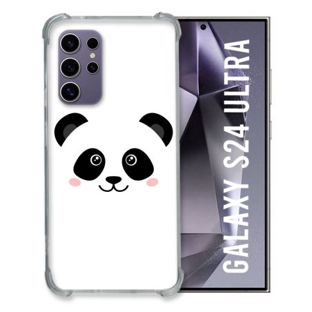 Coque Renforcée En Verre Trempé Compatible Magsafe Pour Samsung Galaxy S24 Ultra Animal Panda Blanc