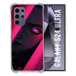 Coque Renforcée En Verre Trempé Compatible Magsafe Pour Samsung Galaxy S24 Ultra Arcane Jynx Rose