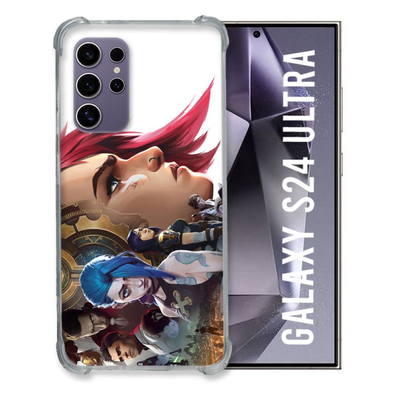 Coque Renforcée En Verre Trempé Compatible Magsafe Pour Samsung Galaxy S24 Ultra Arcane Jynx Sœur