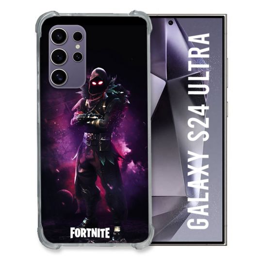 Coque Renforcée En Verre Trempé Compatible Magsafe Pour Samsung Galaxy S24 Ultra Fortnite Raven
