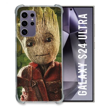 Coque Renforcée En Verre Trempé Compatible Magsafe Pour Samsung Galaxy S24 Ultra Groot Vert