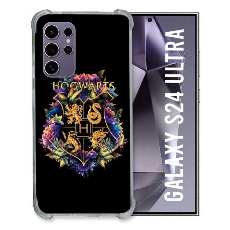 Coque Renforcée En Verre Trempé Compatible Magsafe Pour Samsung Galaxy S24 Ultra Harry Potter Hogwarts