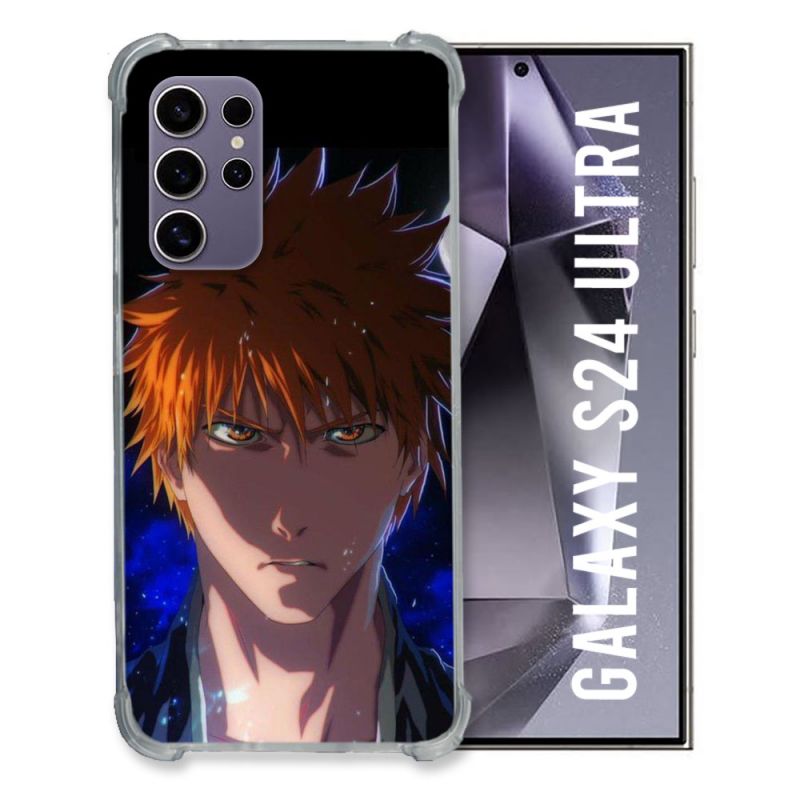 Coque Renforcée En Verre Trempé Compatible Magsafe Pour Samsung Galaxy S24 Ultra Manga Bleach Ichigo