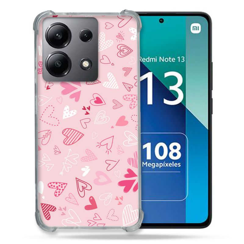 Coque Renforcée Shatterproof Pour Xiaomi Redmi Note 13 4G Amour Ptis Coeurs