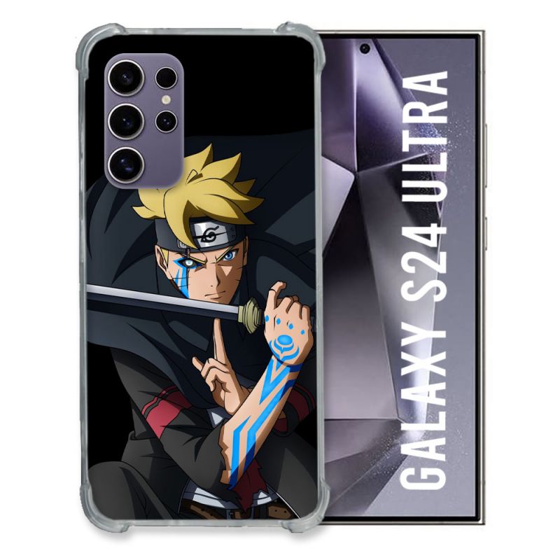 Coque Renforcée En Verre Trempé Compatible Magsafe Pour Samsung Galaxy S24 Ultra Manga Boruto Tatouage