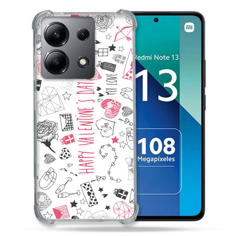 Coque Renforcée Shatterproof Pour Xiaomi Redmi Note 13 4G Amour Valentines
