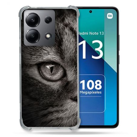 Coque Renforcée Shatterproof Pour Xiaomi Redmi Note 13 4G Animal Chat Gris