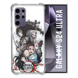 Coque Renforcée En Verre Trempé Compatible Magsafe Pour Samsung Galaxy S24 Ultra Manga Demon Slayer Blanc