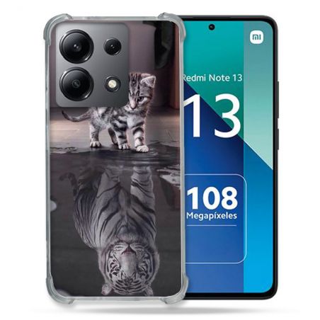 Coque Renforcée Shatterproof Pour Xiaomi Redmi Note 13 4G Animal Chat Reflet