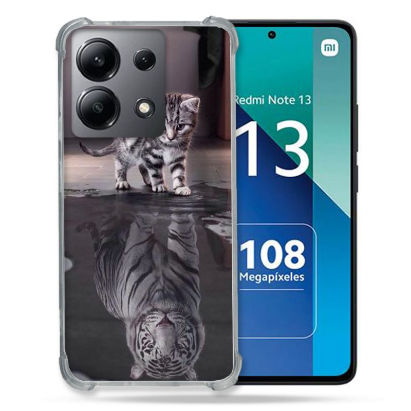 Coque Renforcée Shatterproof Pour Xiaomi Redmi Note 13 4G Animal Chat Reflet