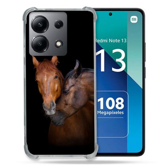 Coque Renforcée Shatterproof Pour Xiaomi Redmi Note 13 4G Animal Cheval Marron