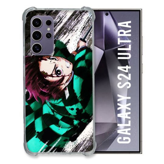 Coque Renforcée En Verre Trempé Compatible Magsafe Pour Samsung Galaxy S24 Ultra Manga Demon Slayer Tanjiro